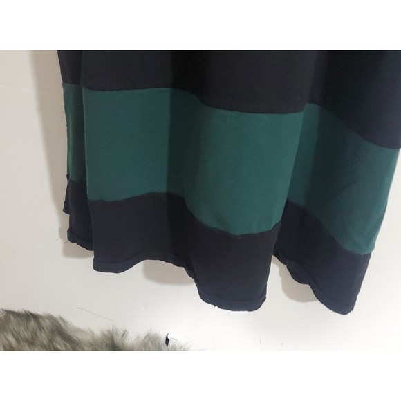 Made In Italy Large Baggy Green Black Colorblock Pockets Long Sleeve Midi Dress - Picture 6 of 9